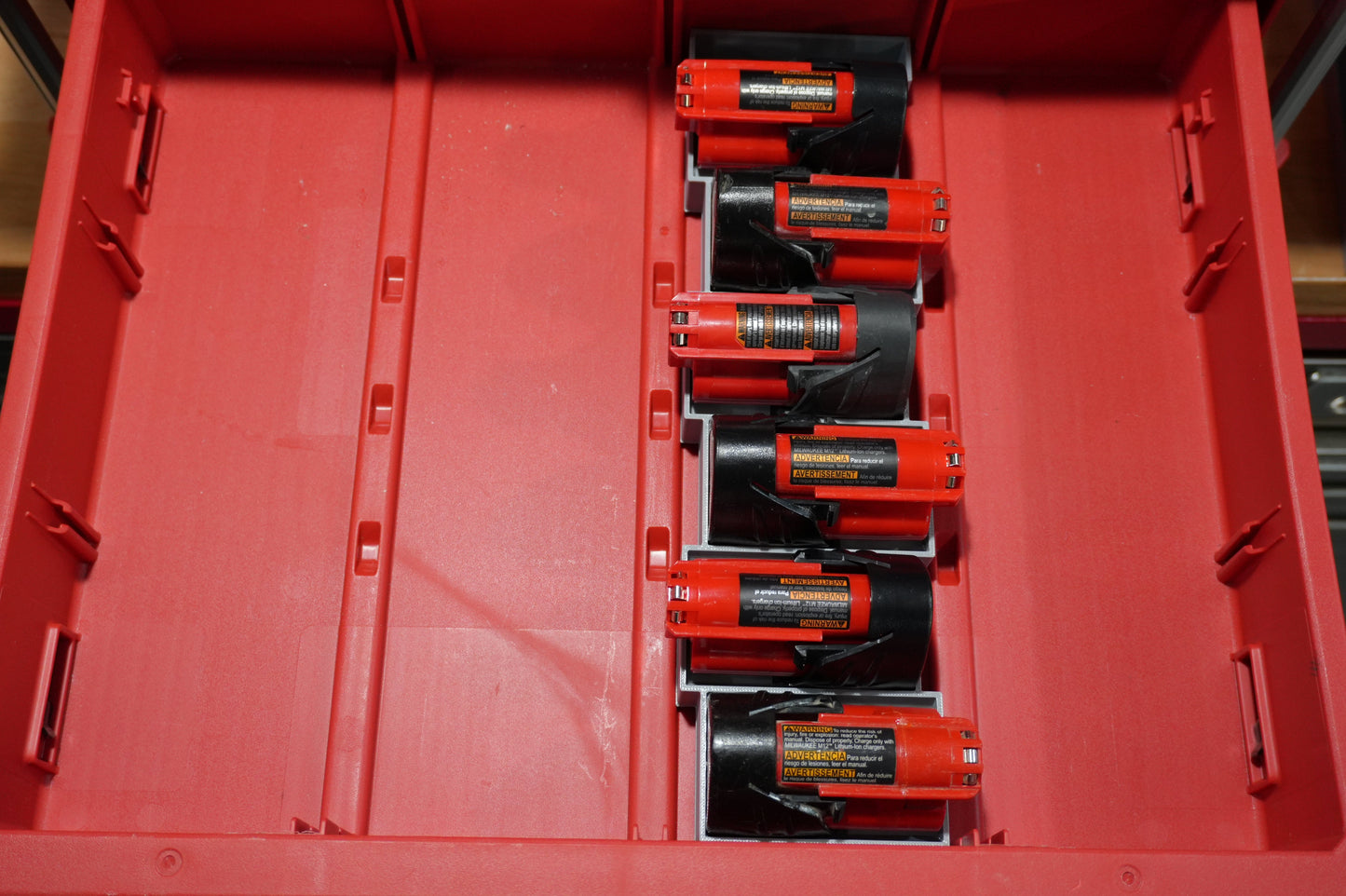 Packout 4-Drawer Insert for M12 Small Format Batteries - Single Barrel D4 Collection (MSBR D4)
