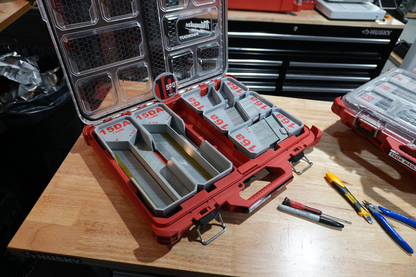 Packout Low Profile Organizer 15ga. DA Long Stick Nail Caddies (LPNC15L)
