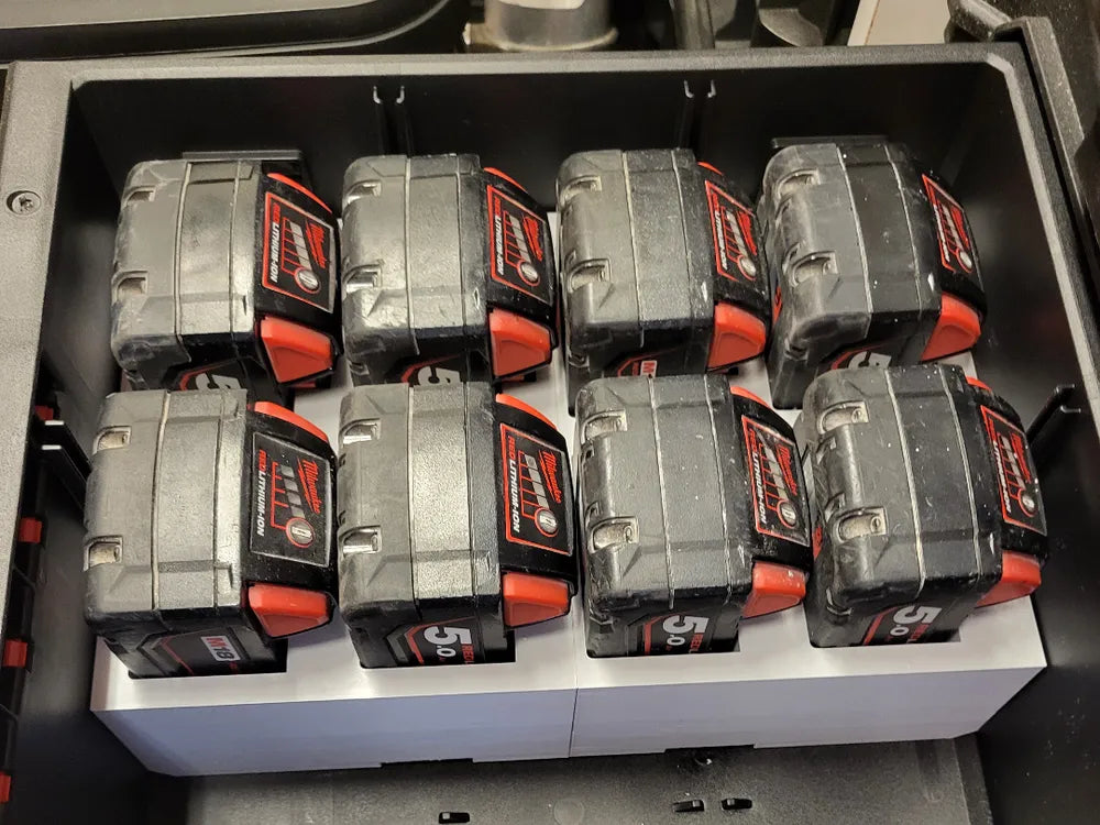 Packout Drawer Insert for Small M18 Batteries (MDD-18SB) - Milwaukee Dave Design