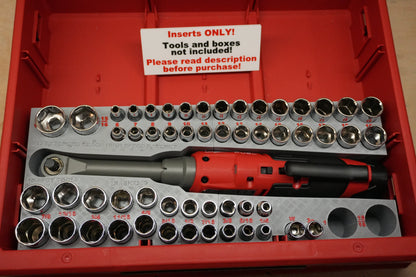 Packout Drawer Insert for M12 FUEL 3/8" Extended Reach High Speed Ratchet and 56-Piece Socket Set (ERASH HS) - Sidewinder Style