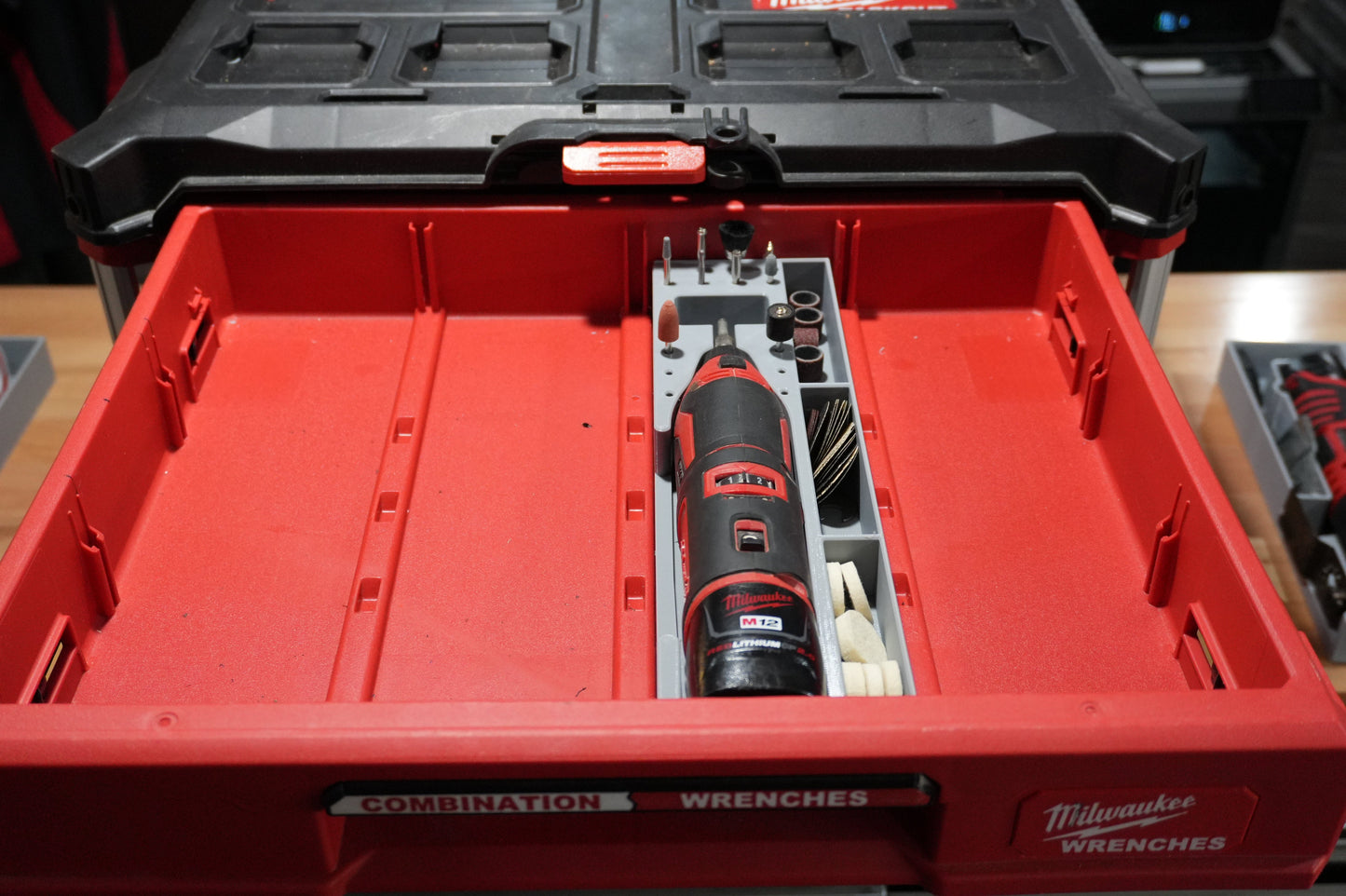 Packout 4-Drawer Insert for M12 Rotary Tool - Single Barrel D4 Collection (MRT D4)