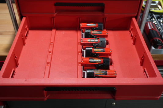 Packout 4-Drawer Insert for M12 Small Format Batteries - Single Barrel D4 Collection (MSBR D4)