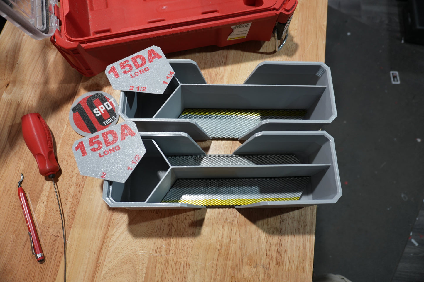 Packout Organizer 15ga. DA Long Stick Nail Caddies (NC15L)