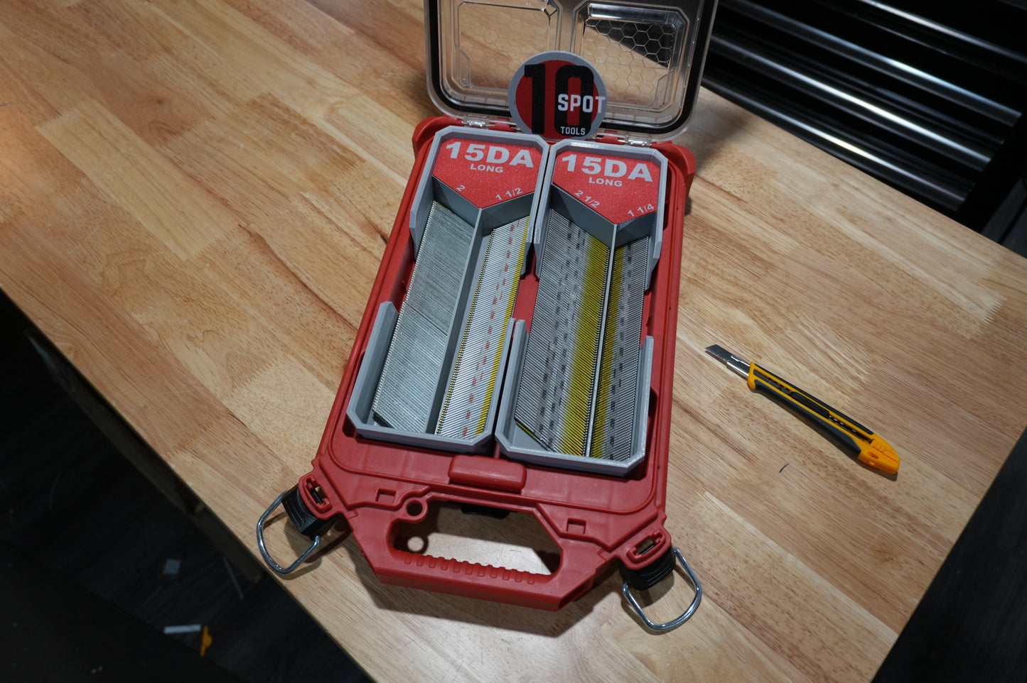 Packout Low Profile Organizer 15ga. DA Long Stick Nail Caddies (LPNC15L)
