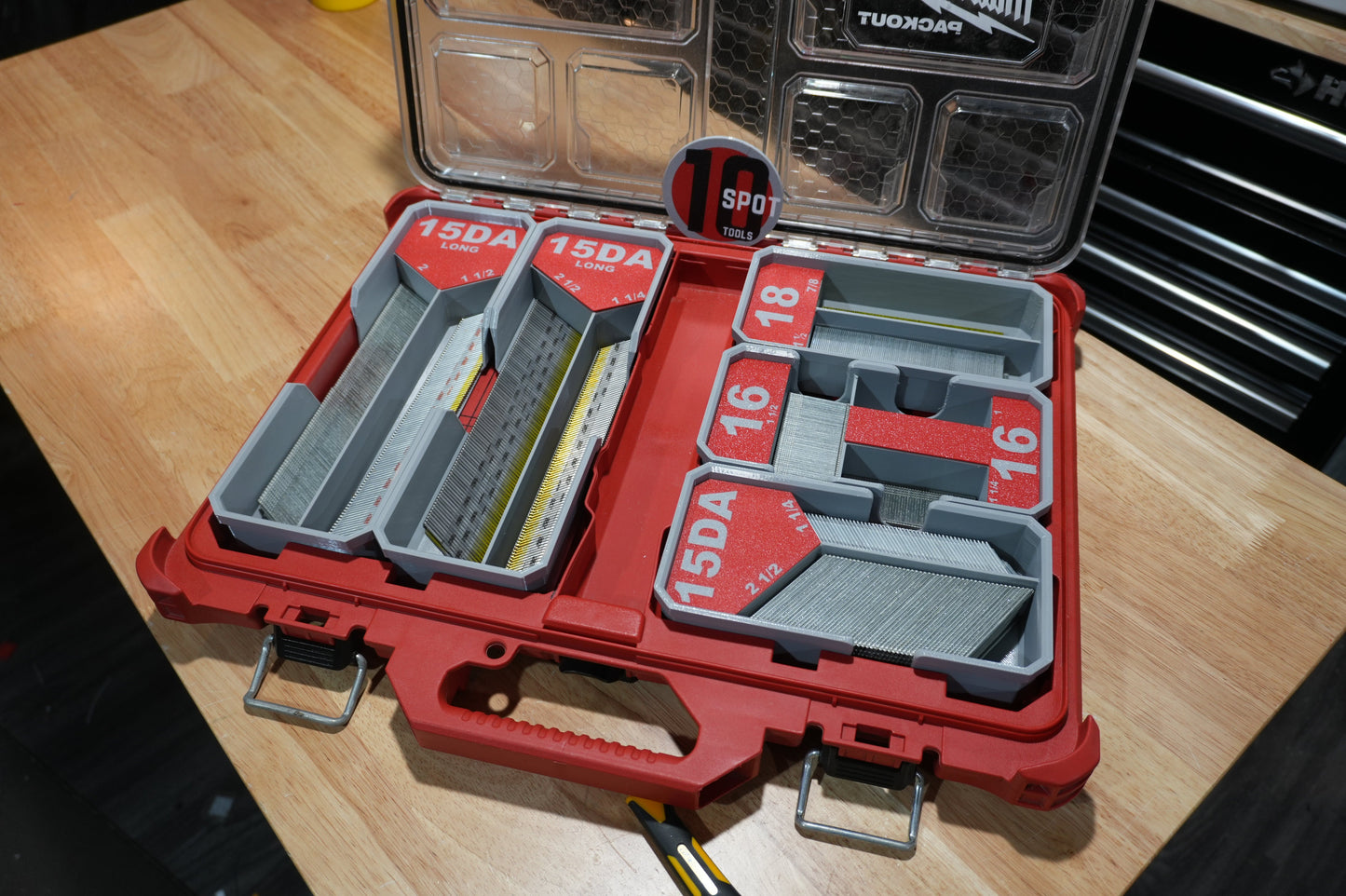 Packout Low Profile Organizer 15ga. DA Long Stick Nail Caddies (LPNC15L)
