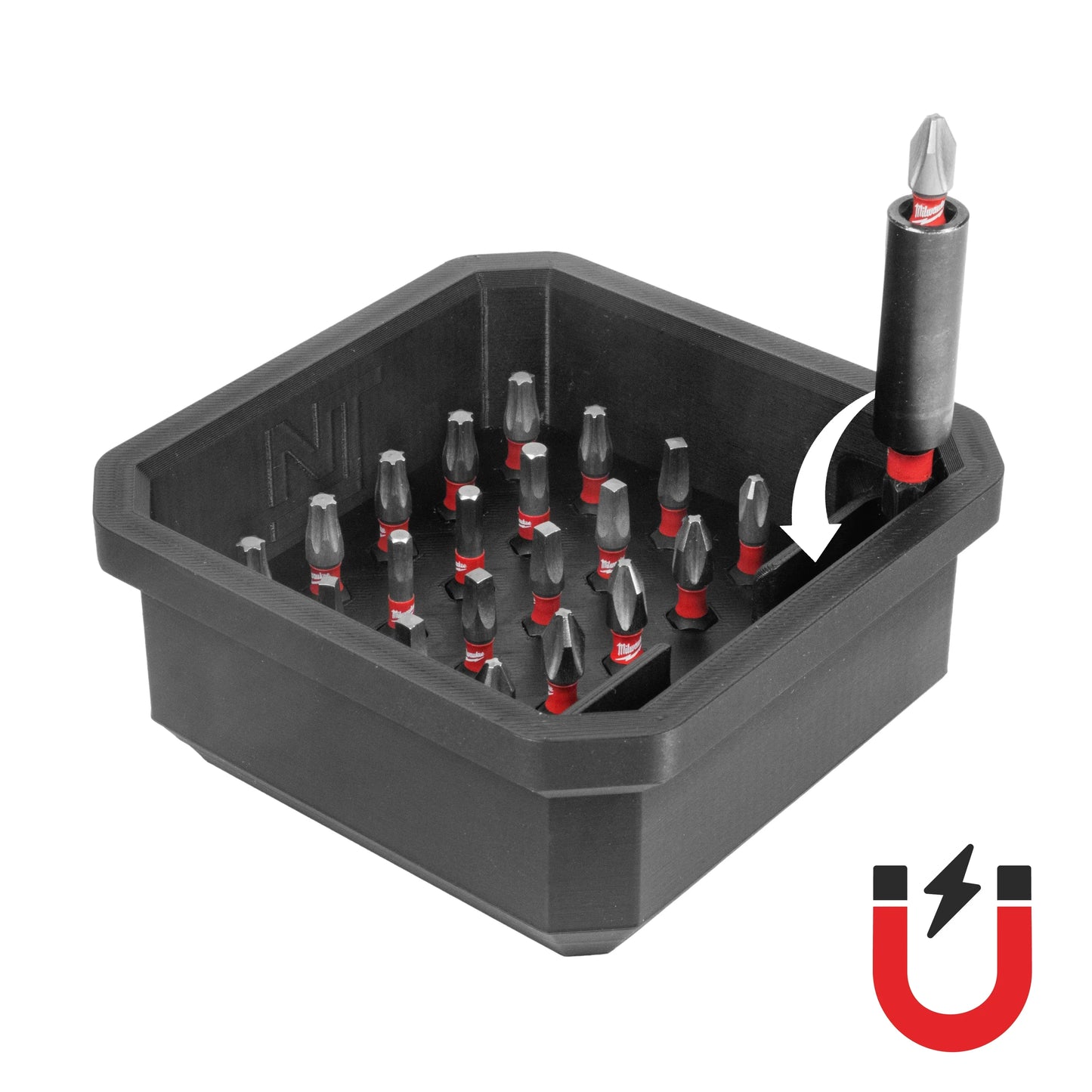 Magnetic Bit Bins for Milwaukee Low-Profile PACKOUT Organizer