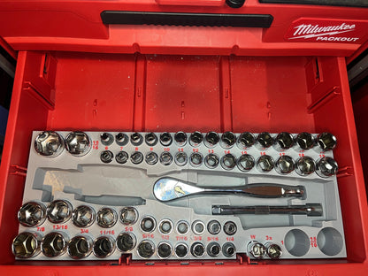 Packout Drawer Insert for M12 FUEL Extended Reach 3/8" Ratchet and 56-Piece Socket Set (ERASH) - Sidewinder Style