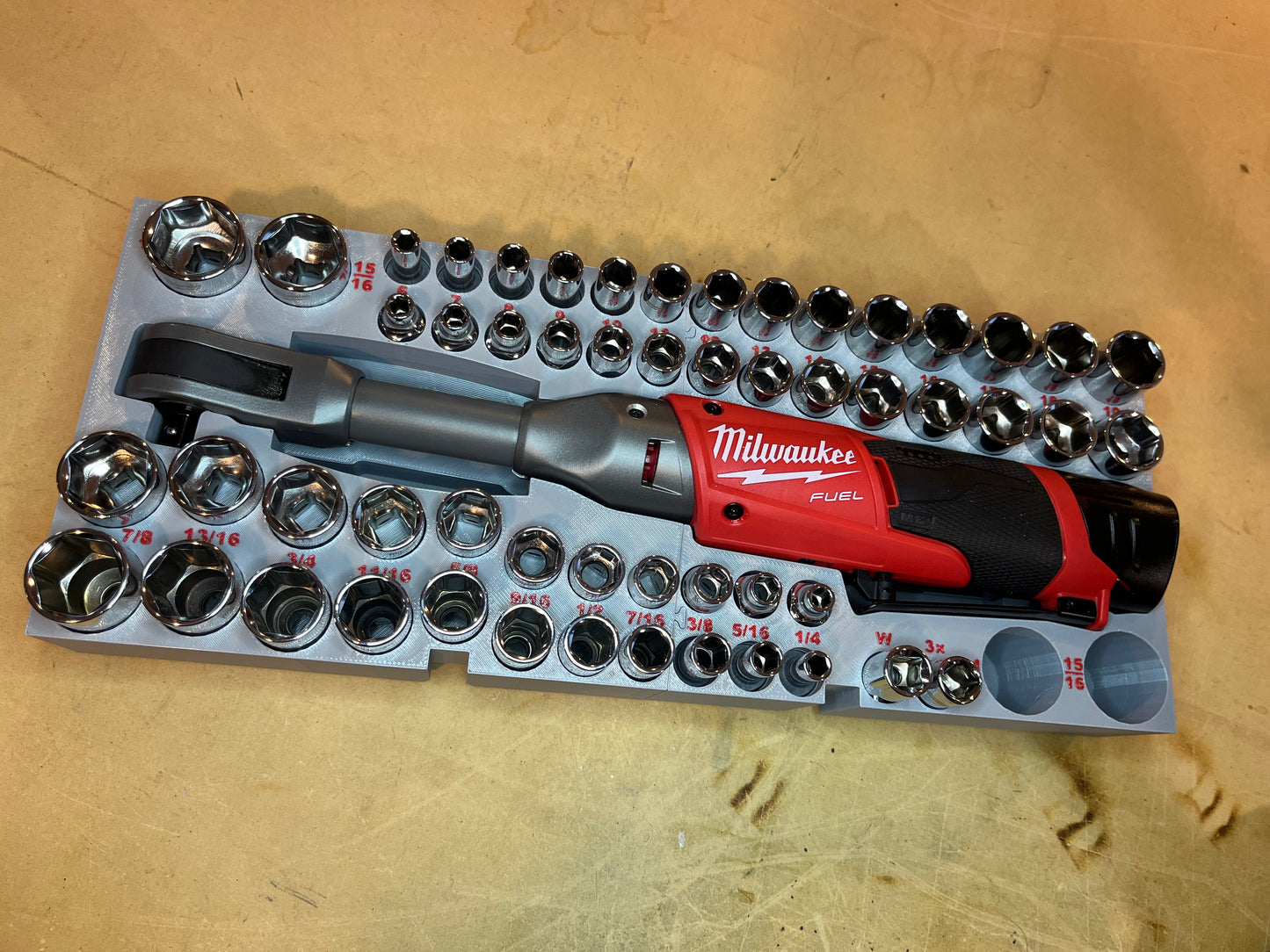 Packout Drawer Insert for M12 FUEL Extended Reach 3/8" Ratchet and 56-Piece Socket Set (ERASH) - Sidewinder Style