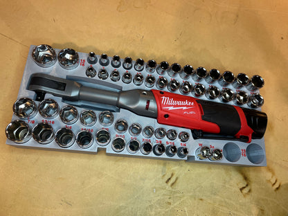 Packout Drawer Insert for M12 FUEL Extended Reach 3/8" Ratchet and 56-Piece Socket Set (ERASH) - Sidewinder Style