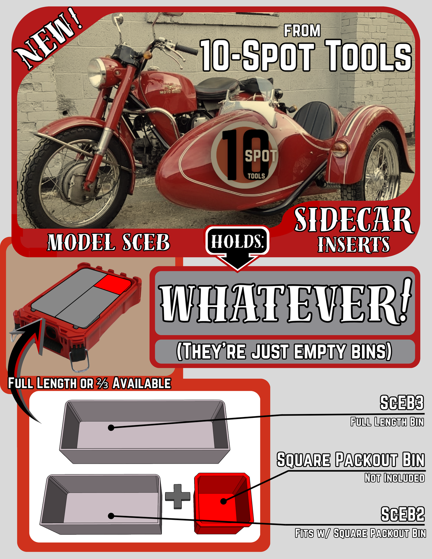 Packout SideCar Flex Bin Inserts (ScEB)