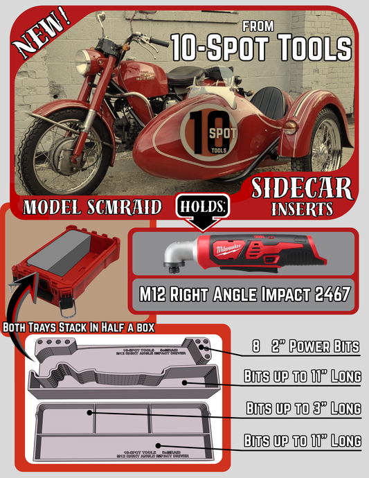 Packout SideCar Insert for M12 Right Angle Impact Driver (ScMRAID)