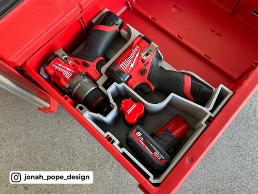 Packout Drawer Insert For M12 Gen 3 Drill/Impact Driver - Jonah Pope Design (JPD-DID3)