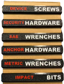 Low Profile Compact Packout Organizer Labels - Gray Background