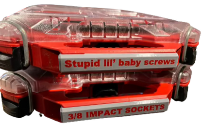 Low Profile Packout Organizer Labels - Black Background